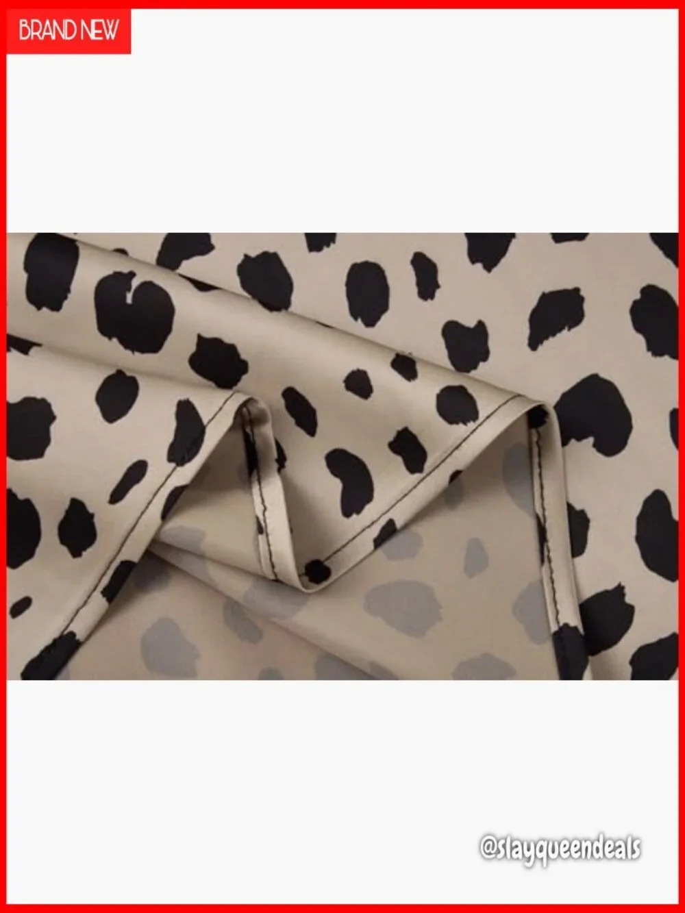 Midi Skirt High Waist Elastic Satin Silk A-Line Animal Print